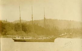 3 mast schooner in front of the Esquimalt Marine Railway Co. Ltd.