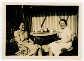 Two women having tea