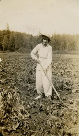 Woman working in field