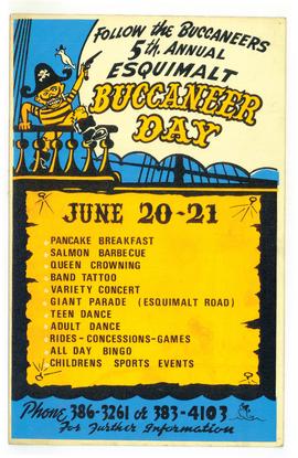 5th annual Esquimalt Buccaneer Days poster