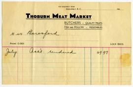 Thoburn Meat Market invoice