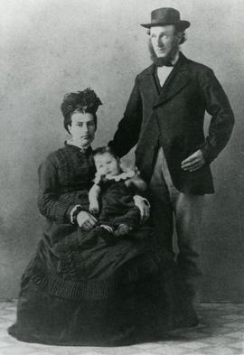 James Isbister Sr., wife Annie, and James Jr. in a studio portrait