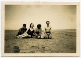 Two men and two women at beach