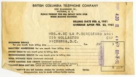 British Columbia Telephone Company bill