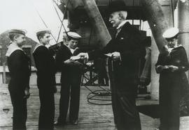 Navy League Band on ship, 1927