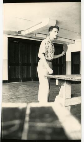 Bill Stephenson playing ping pong
