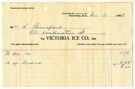 Invoice from Victoria Ice Co.