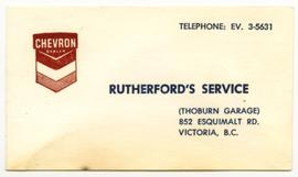 Rutherford's Service business card
