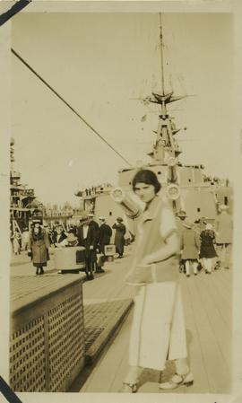 Mrs. Plenty on upper deck of HMS Hood