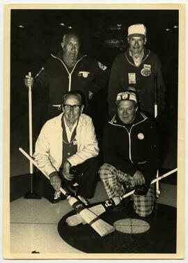 Esquimalt Curling Team at 1979 bonspiel for curlers 60 years and older, Nelson B.C.