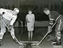 Ceremonial Hockey Face-off with Viking Queen