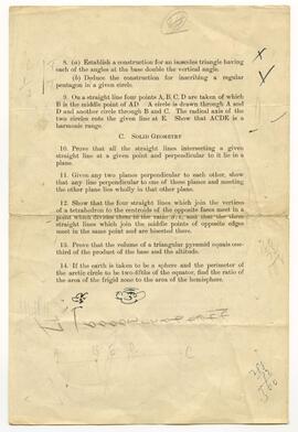 Back of examination