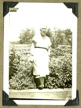 Woman standing in garden