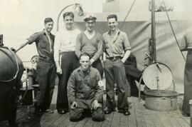 Group of sailors on ship