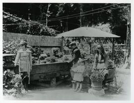 Children at miniature Japanese Gardens