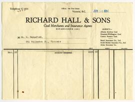 Richard Hall & Sons invoice