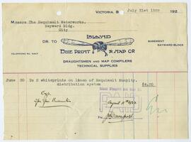 Invoice from Island Blueprint and Map Co.