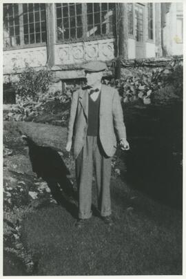 R. H. Pooley in garden at "Lyndhurst"