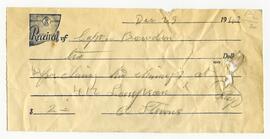 Receipt for Capt. Bowden from a Chimney Sweep