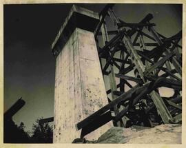 Railway trestle at Colquitz Creek and Interurban Road being dismantled