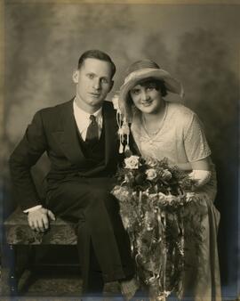 Wedding portrait of Sam Emery and Zeno Marjorie Emery