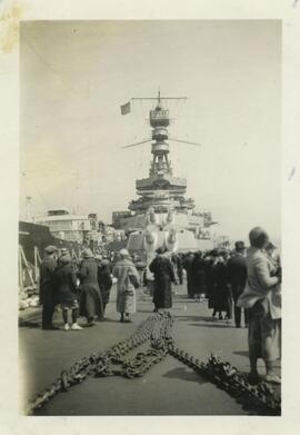 HMS Repulse, San Francisco, July 9, 1924 and oil tanker "British Beacon" alongside