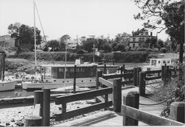 West Bay Marina with Captain Jacobsen House in background - taken from West Bay walkway