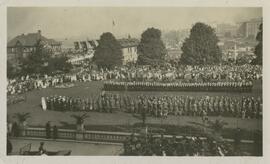 "Prince of Wales inspection of veterans of Great War in front of Parliament Buildings, Victoria, B.C."