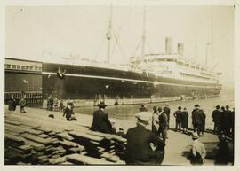 Crowd looking at the C.P. ship, Empress of Scotland