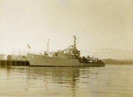 HMCS Crescent tying up at A-Jetty