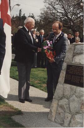 HMCS Esquimalt Memorial Association Cairn Ceremony, April 10, 1989
