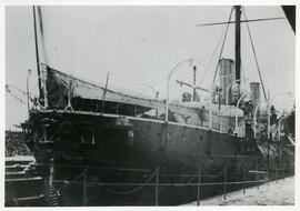 Steamer in drydock