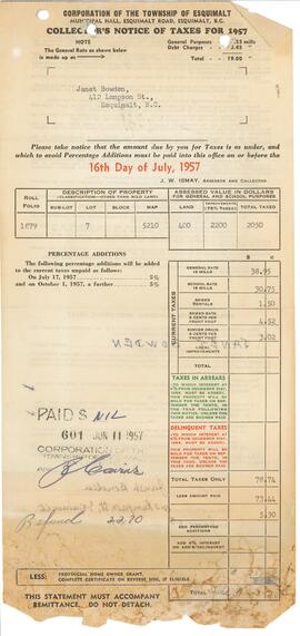 Front of tax notice