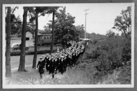 Military Parade; streetcar in background