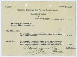 Invoice from Western Detective and Private Inquiry Agency.