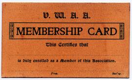 Blank membership card for VWAA