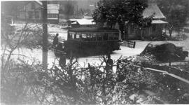 Bus in snow on Admirals Road