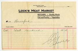 Lock's Meat Market invoice