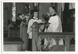 Jean and Harvey Dobson in St. Paul's Church singing a duet