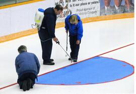 Preparing the Hockey Rink Goal Area