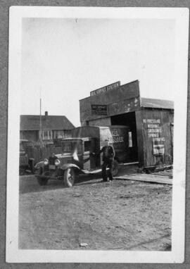 Rex Service station and Rex transfer truck, Esquimalt Rd at Comerford St.