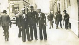 Jack Ingham R.C.N. with two Chilean Sailors