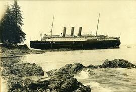 Unidentified grounded ship