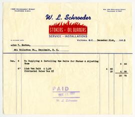 W.L. Schraeder invoice