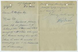 Letter from W. Bird to Duncan B. McLaren