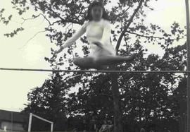 Unidentified female in broad jump, Sports day, Esquimalt High School