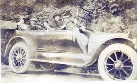 Minnie Stanner in car with friends
