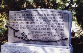Memorial Marker for the  Japanese Garden and Teahouse