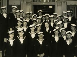 RCN sailors with man in suit