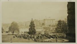 Prince of Wales inspecting and awarding medals to Veterans of the Great War in front of the Parliament Buildings, Victoria B.C.